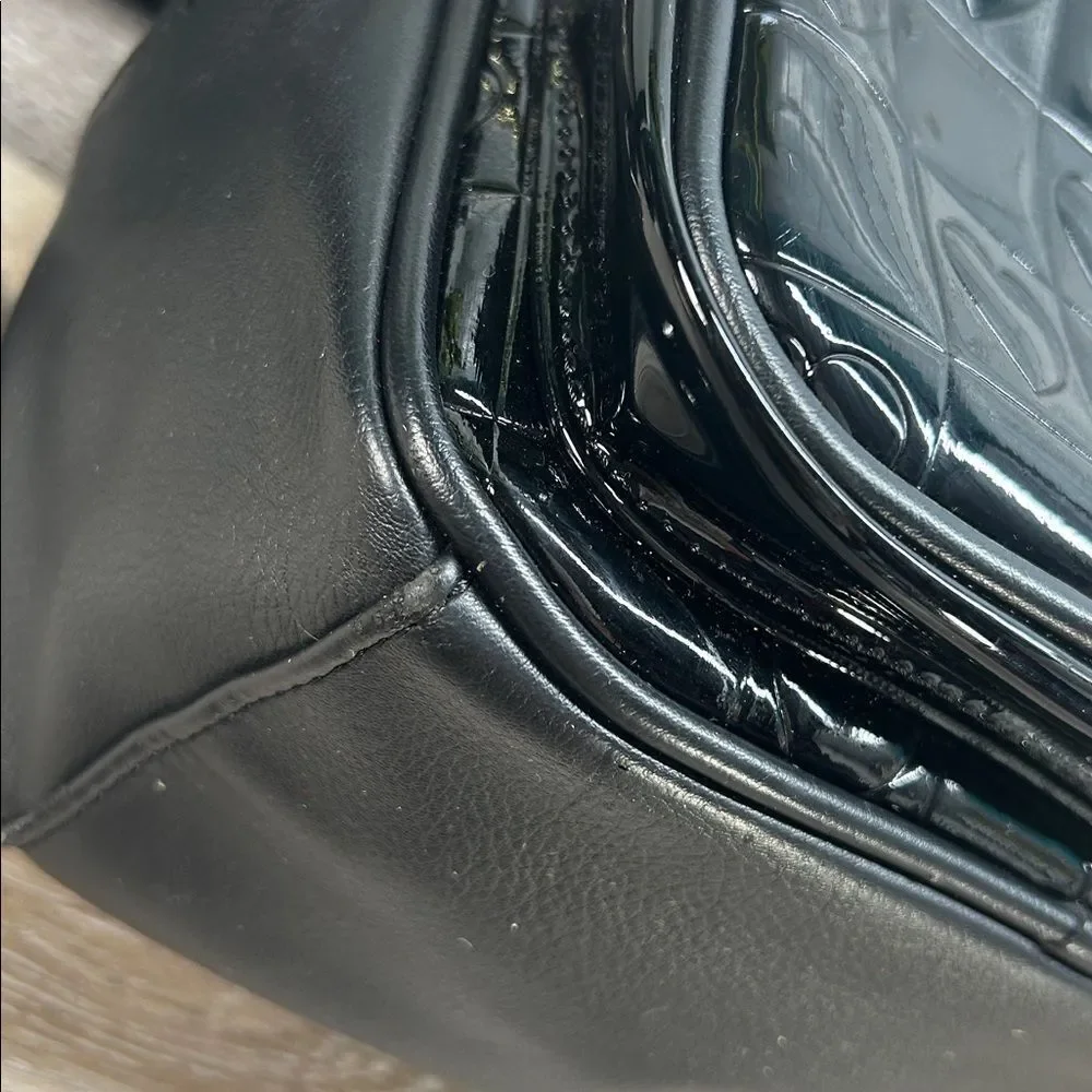 Betsey Johnson Black Backpack with Floral Lining - Picture 10 of 11